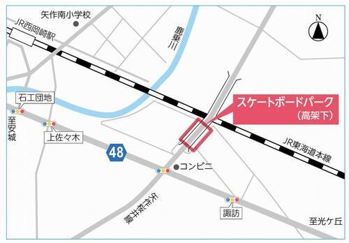 地図：スケートボードパーク位置図