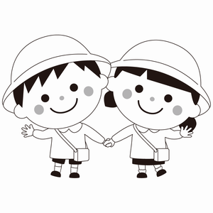 イラスト：こども園に通う男の子と女の子