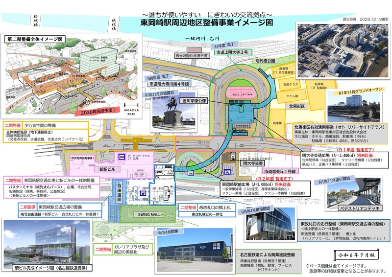 東岡崎駅周辺地区整備事業全体イメージ図の画像