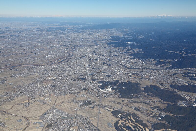 岡崎市全景の航空写真