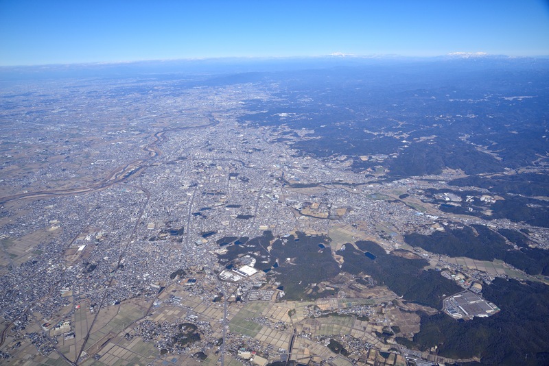 岡崎市全景の航空写真