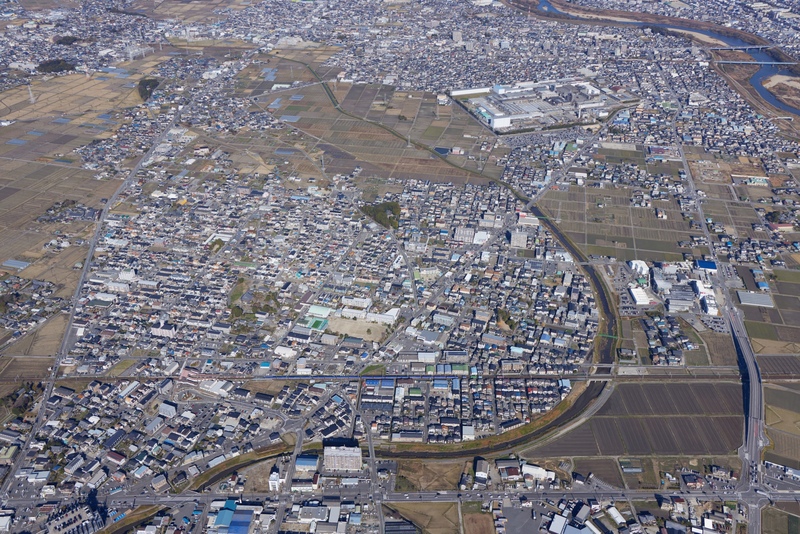 鹿乗川の航空写真