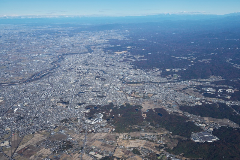 岡崎市全景の航空写真