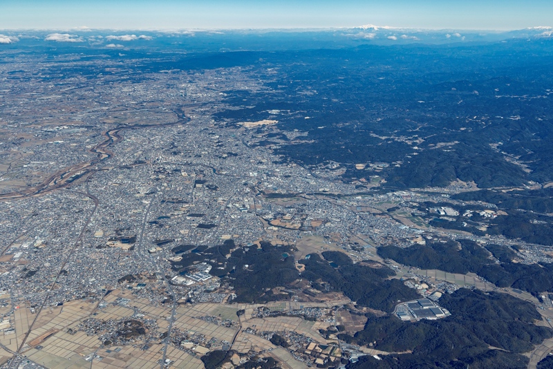 岡崎市全景の航空写真