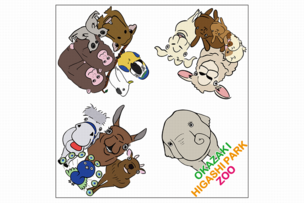 イラスト：動物のタオルハンカチ2