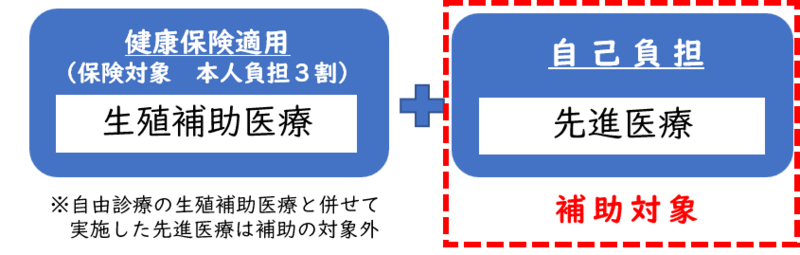 補助対象となる先進医療のイメージを示した図