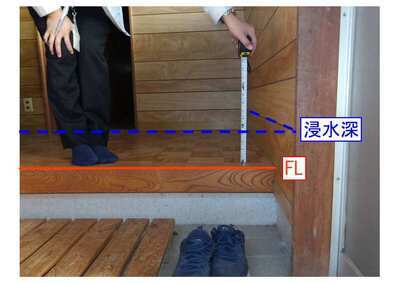 写真：浸水深玄関