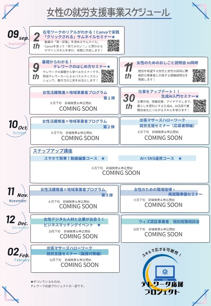 テレワーク応援プロジェクトスケジュール