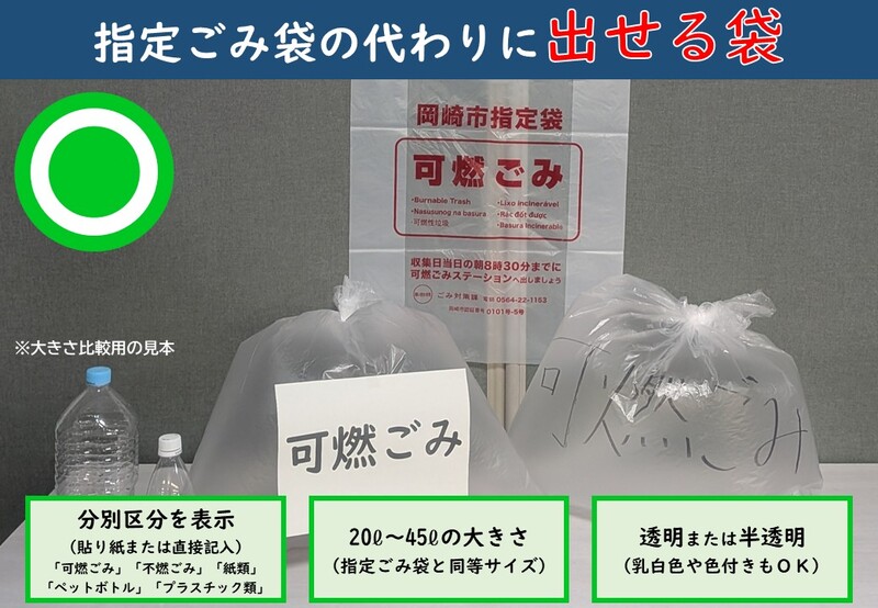 指定袋の代わりに出せる袋